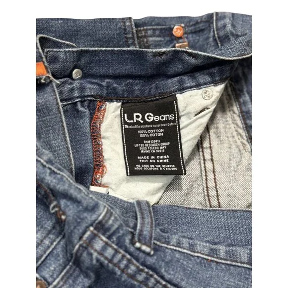 LR Geans Mens Size 30 Classic Fit Blue Denim Straight Leg Distressed - Picture 9 of 9